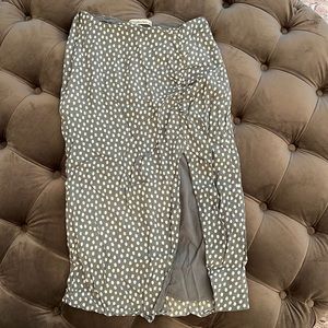 Dipped waist midi skirt